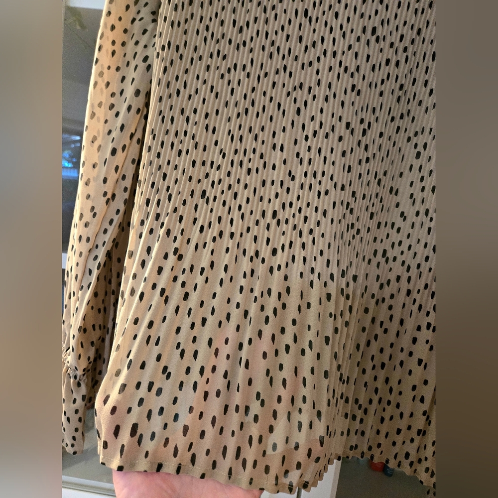Polka Dot Long-Sleeve Pleated Blouse by InWear Copenhagen - Picture 3 of 13